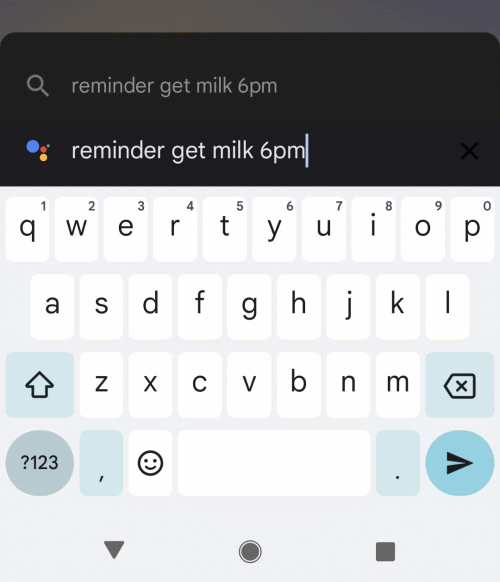 Tap the keyboard icon then type in your query or command